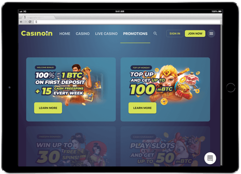 casinoin bitcoin casino bonus