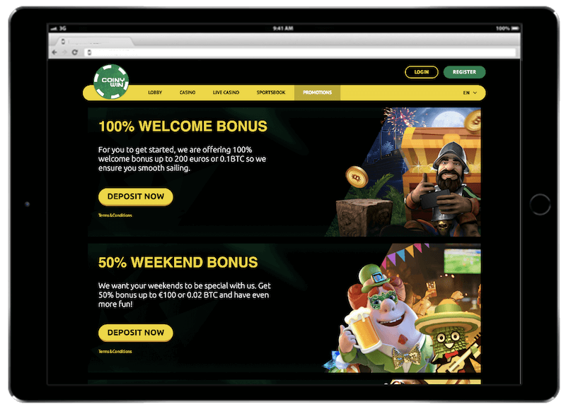 coinywin bitcoin casino bonus